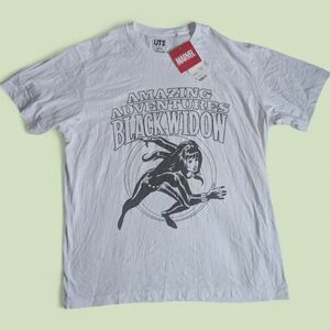 2 For $10 - *NEW* Uniqlo x Marvel Black Widow Comic Tee White Size L